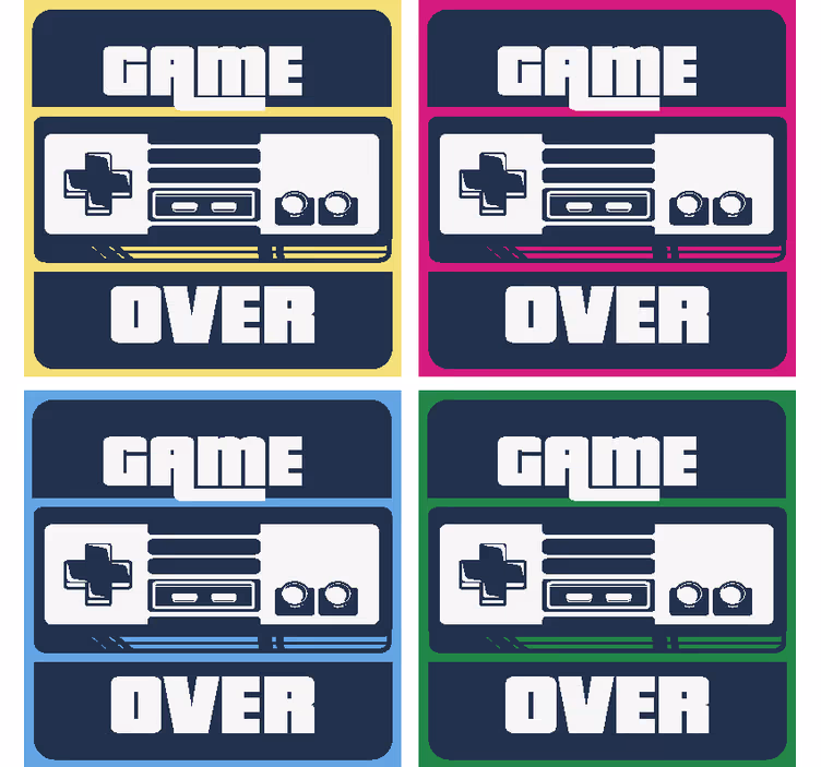Podstawki pod kubek geek game over - TenStickers