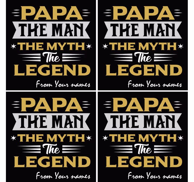Podkładka pod kubek z tekstem mit o tacie legenda - TenStickers
