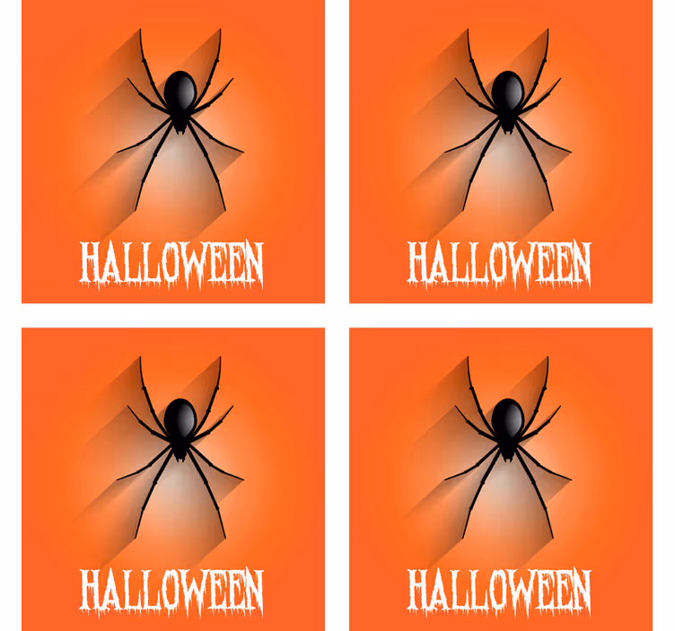 Podkładka pod kubek halloween z przerażającą pająkiem - TenStickers