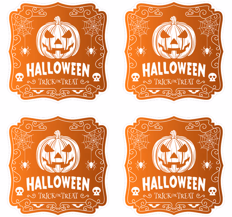 Podkładka pod kubek dynie Halloween - TenStickers