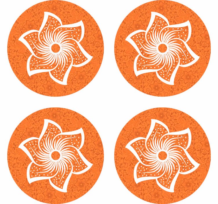 Podkładka pod piwo w stylową pomarańczową florę - TenStickers