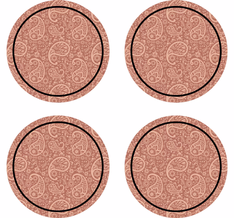 Podkładka pod kubek z wzorami w kwiatowy paisley - TenStickers