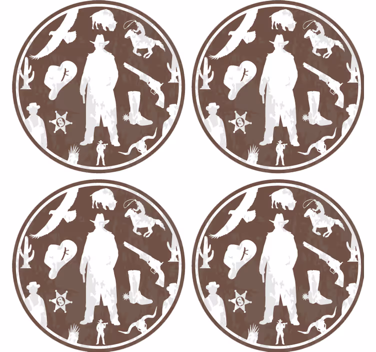Vintage podstawka pod kubek w stylu kowbojskim - TenStickers