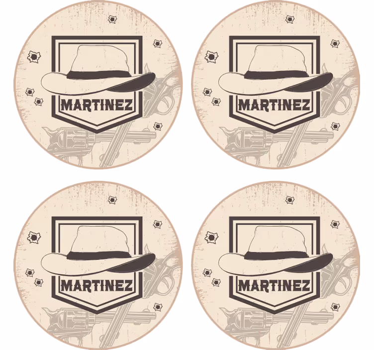 Podstawka pod kubek geek kapelusz i pistolety - TenStickers