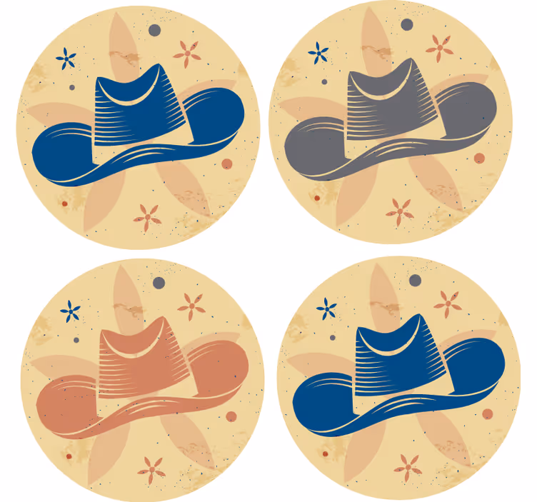 Podstawka pod kubek geek z motywem stylizowanego kapelusza - TenStickers