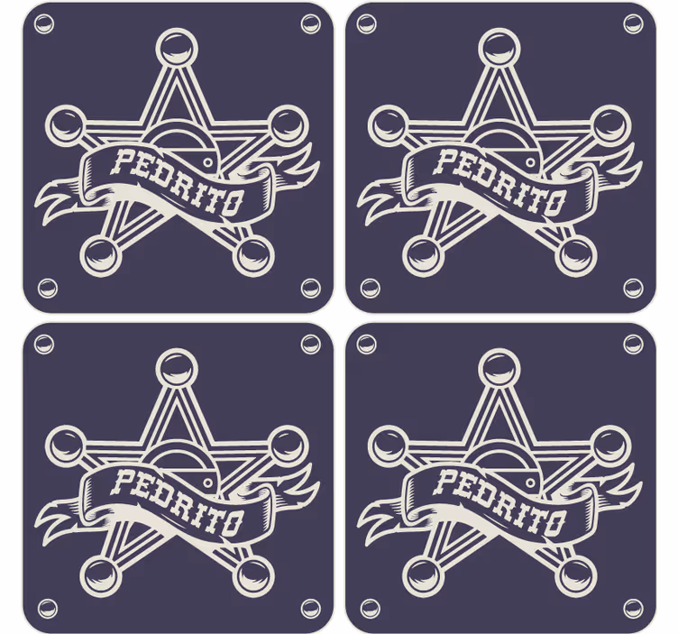 Vintage podstawka pod kubek gwiazda szeryfa - TenStickers