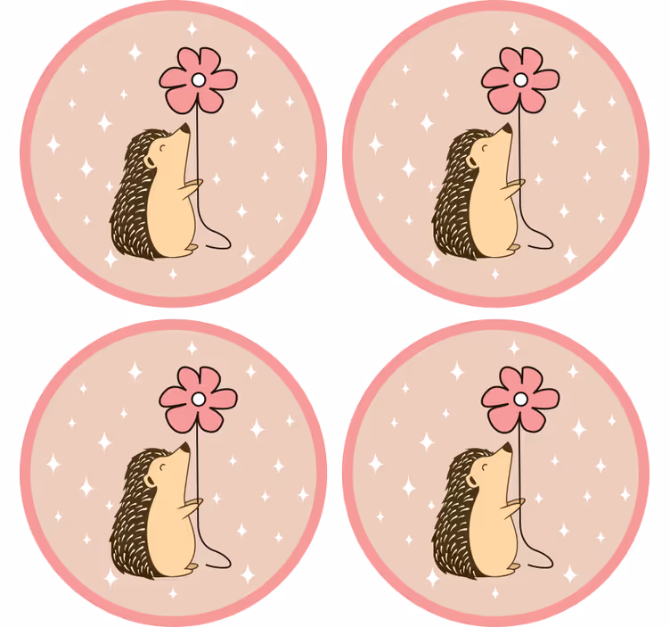 Podkładki pod kubek Jeżozwierz i stokrotka - TenStickers