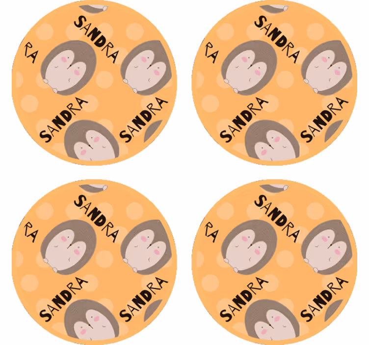 Personalizowana podkładka pod kubek wzór z uroczymi jeżykami - TenStickers