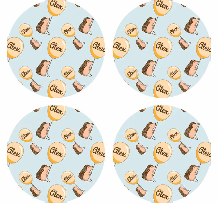 Personalizowana podkładka pod kubek wesołe wzory jeżyków - TenStickers