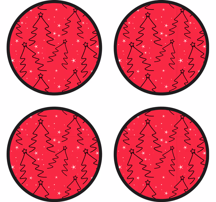 Podkładki pod kubek na Święta Choinka - TenStickers