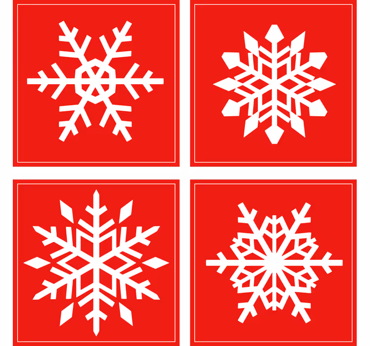 Podkładka pod kubek na święta Czerwone płatki - TenStickers