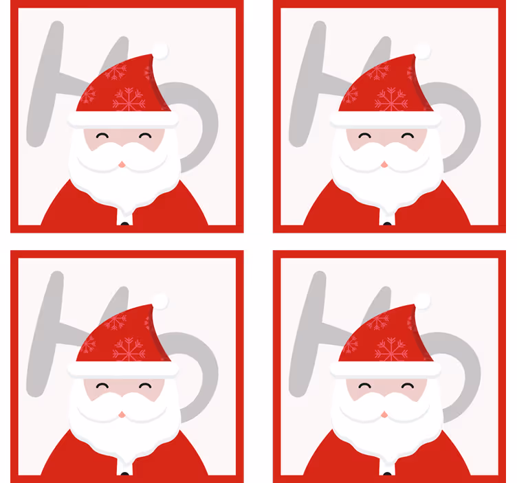 Podkładka pod kubek Mikołaj ho-ho - TenStickers