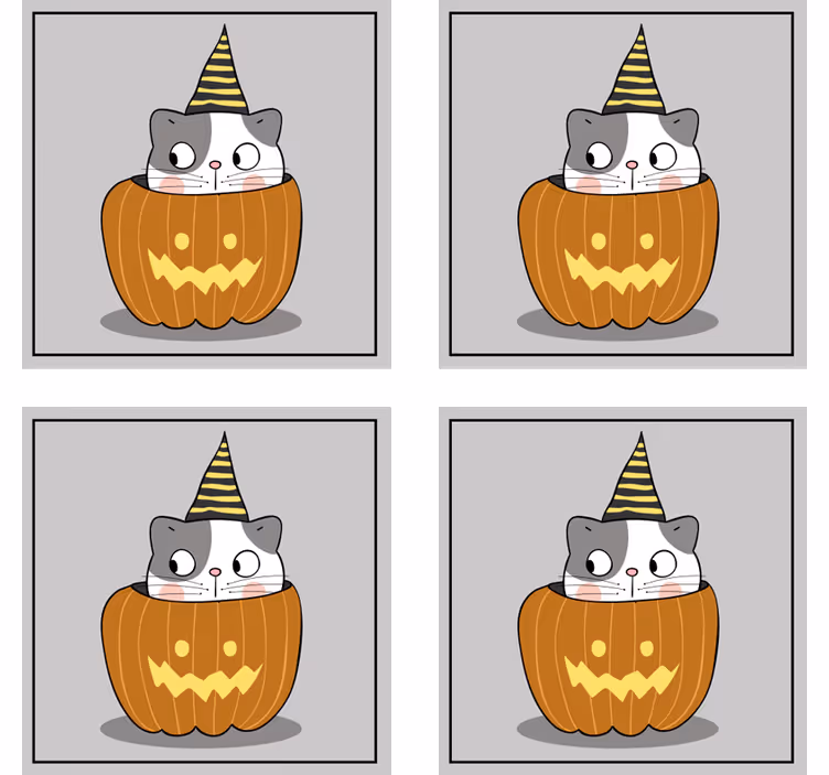 Podkładka pod kubek halloween kot w kapeluszu dyniowym - TenStickers