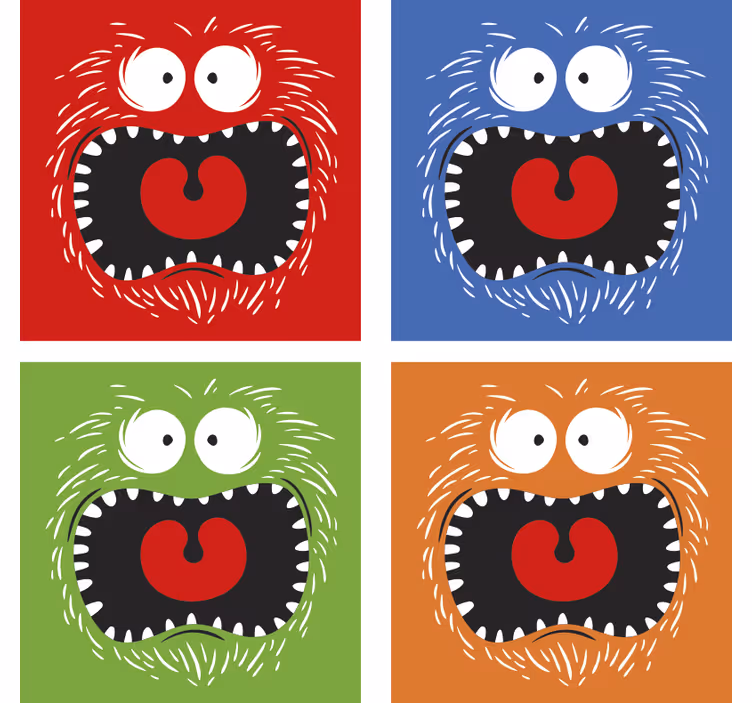 Kolorowe zwierzaki podkładki pod kubek - TenStickers