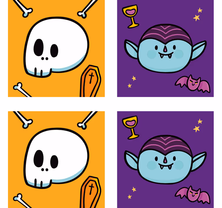 Podkładka pod kubek halloween twarz wesołego wampira - TenStickers