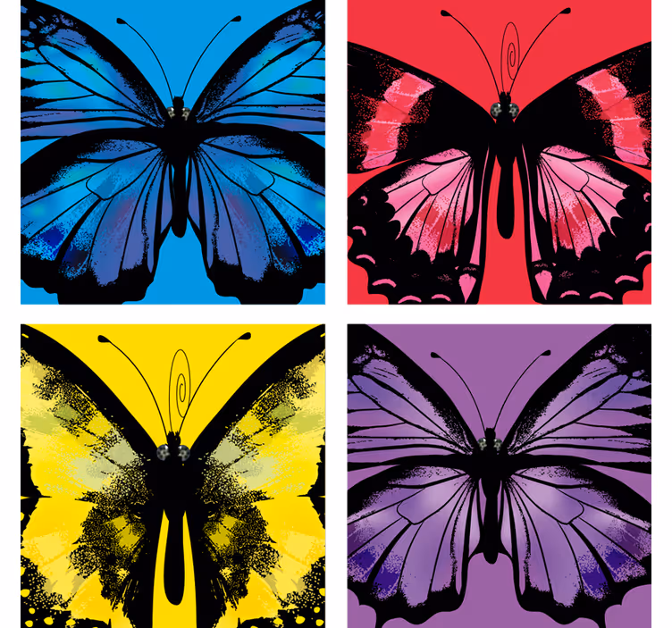 Podstawki pod kubek Piękny i kolorowy motyl - TenStickers