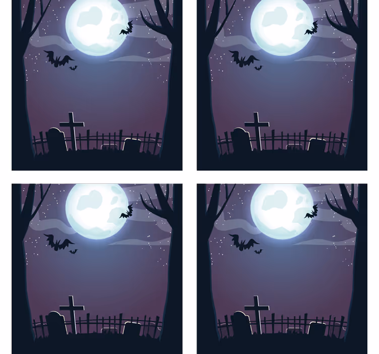 Podkładka pod kubek halloween straszna noc scena - TenStickers