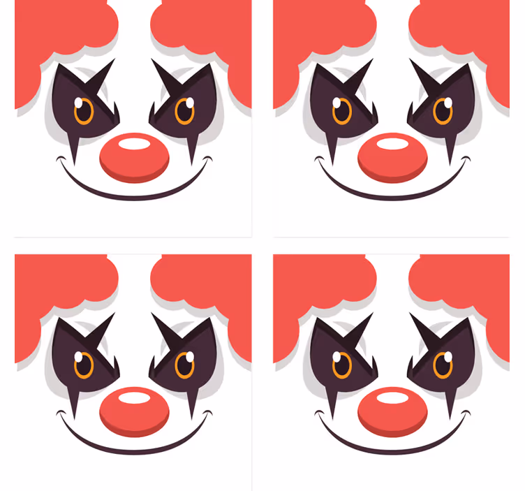 Podstawka pod kubek geek z wesołą twarzą klauna - TenStickers