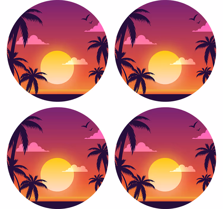 Podstawka pod kubek geek motyw tropikalnego zachodu - TenStickers