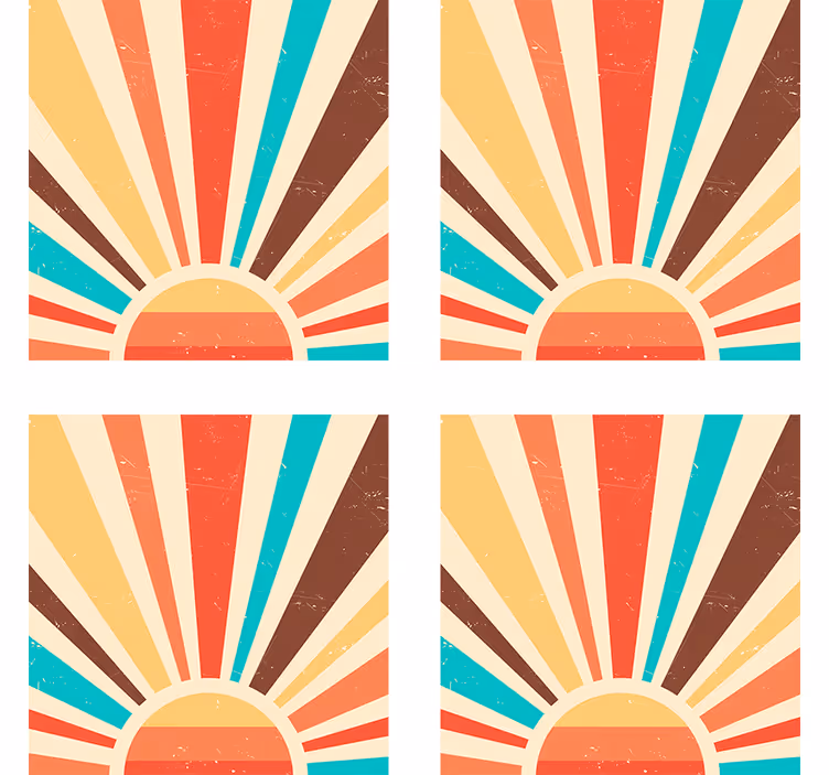 Podstawki pod kubek Vintage słońce - TenStickers