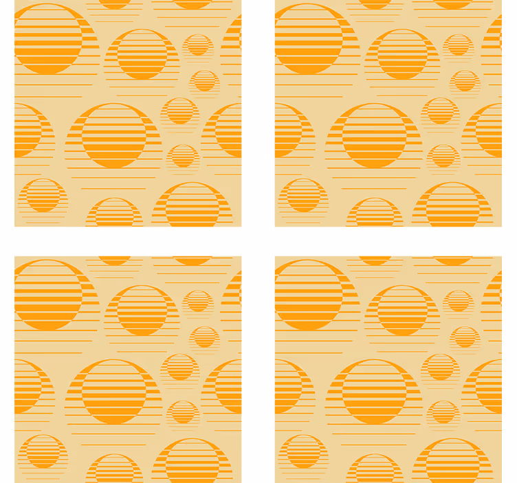 Vintage podstawka pod kubek wzór retro słońca - TenStickers