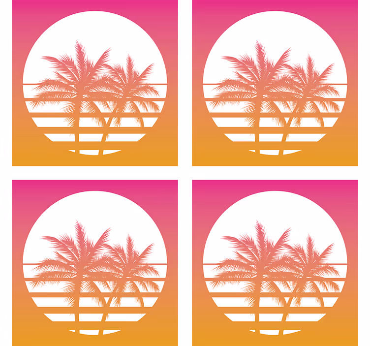 Podstawka pod kubek geek silhouette tropikalnego zachodu - TenStickers