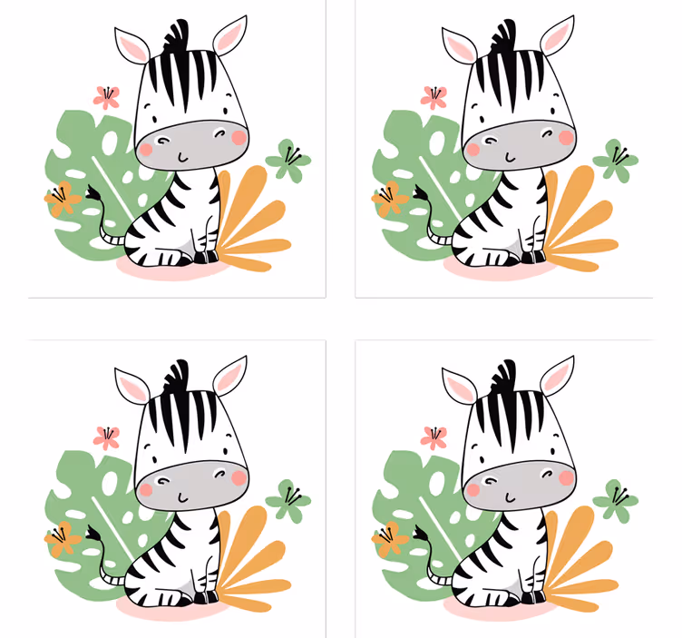 Podstawka pod kubek geek urocza zebra - TenStickers