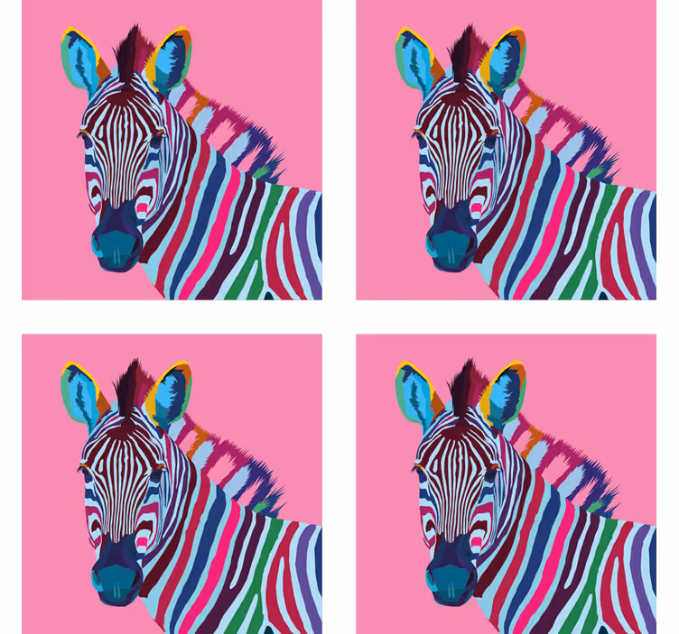 Podkładka pod kubek Zebra pop-art - TenStickers