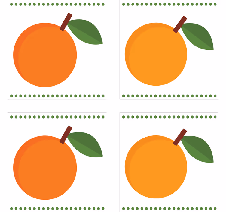 Nowoczesna podkładka pod kubek pomarańcza z liściem - TenStickers