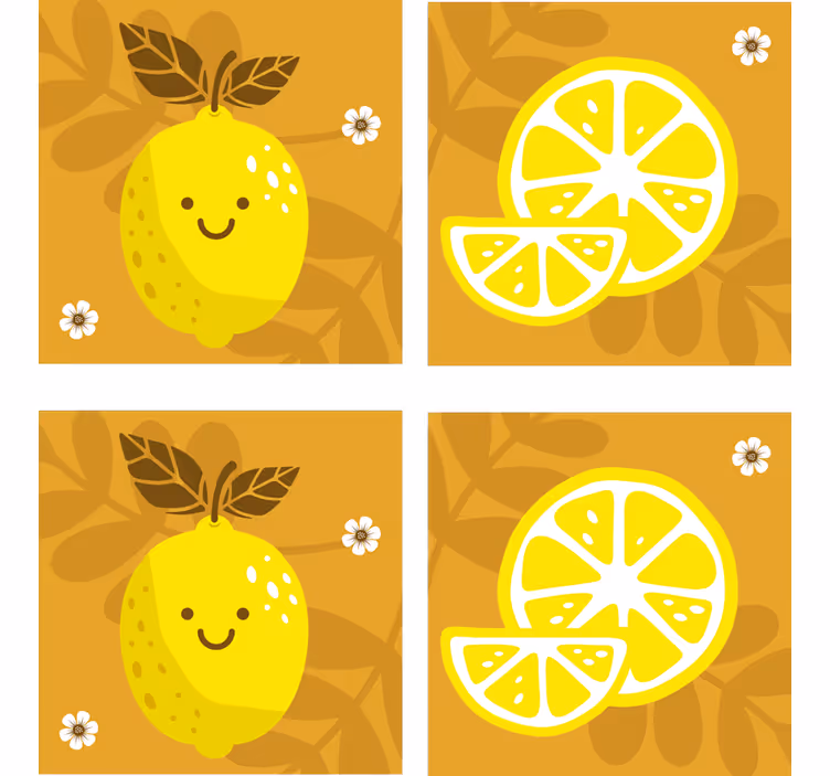 Podstawka pod kubek geek wesoła cytryna i cytrusy - TenStickers