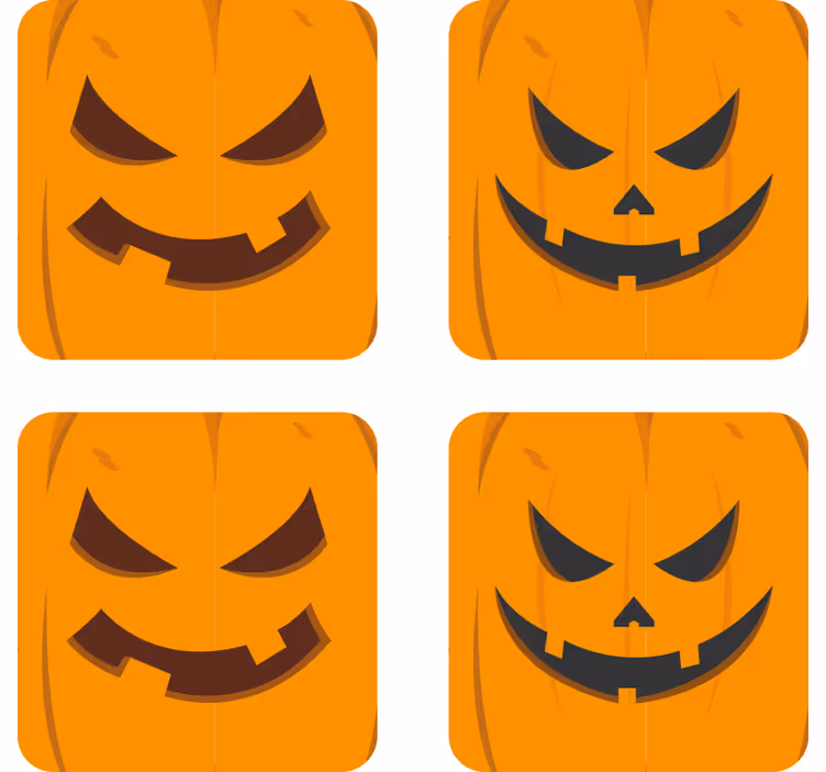 Różne podstawki pod kubek dynie Halloween - TenStickers