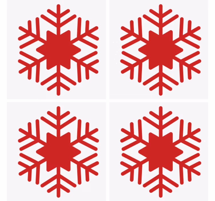 Podkładka pod kubek na święta czerwony wzór śnieżynki - TenStickers