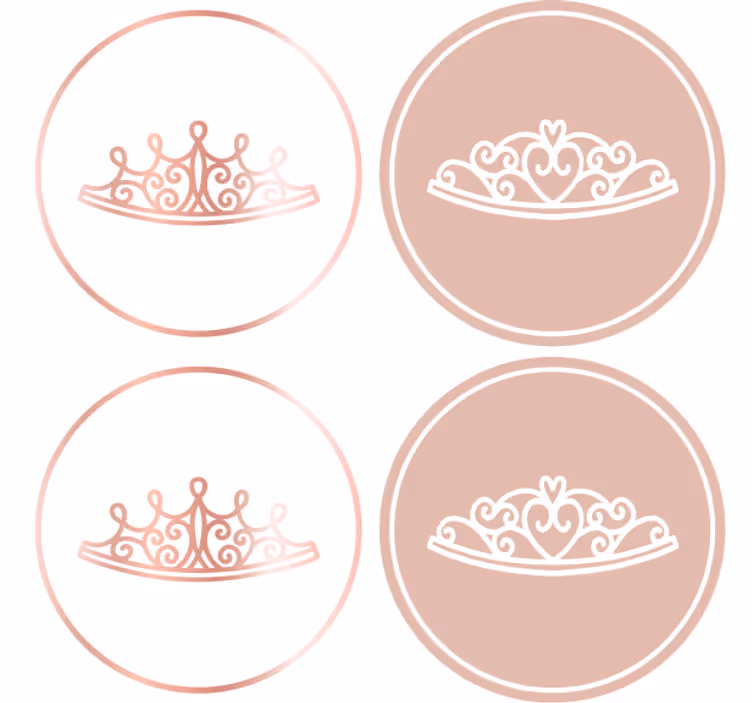 Nowoczesna podkładka pod kubek ikony eleganckiej tiary - TenStickers