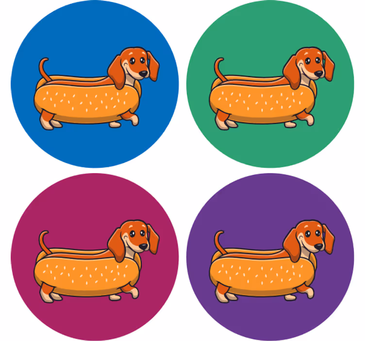 Podstawka pod kubek geek wesoły piesek jamnik - TenStickers