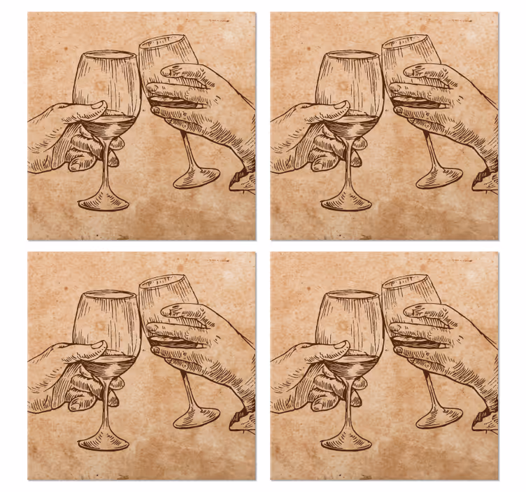 Podkładka pod piwo rysowane szklanki cheers - TenStickers