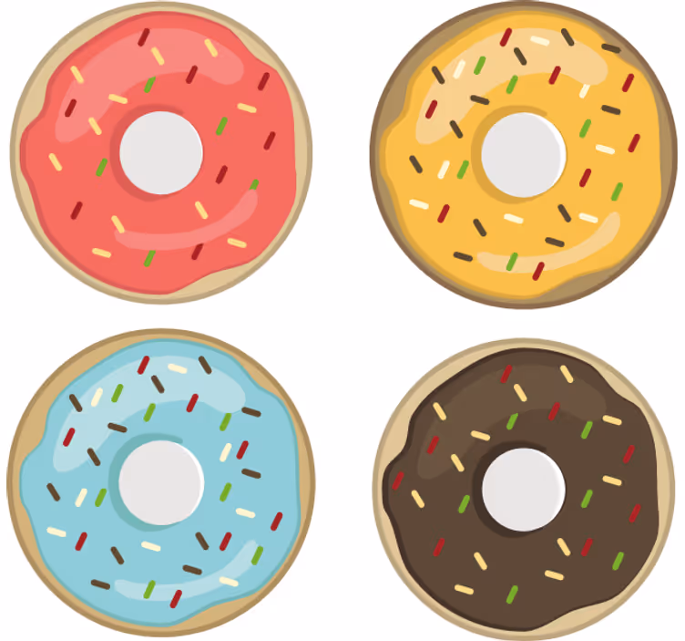 Podstawka pod kubek geek w kolorowe wzory donutów - TenStickers
