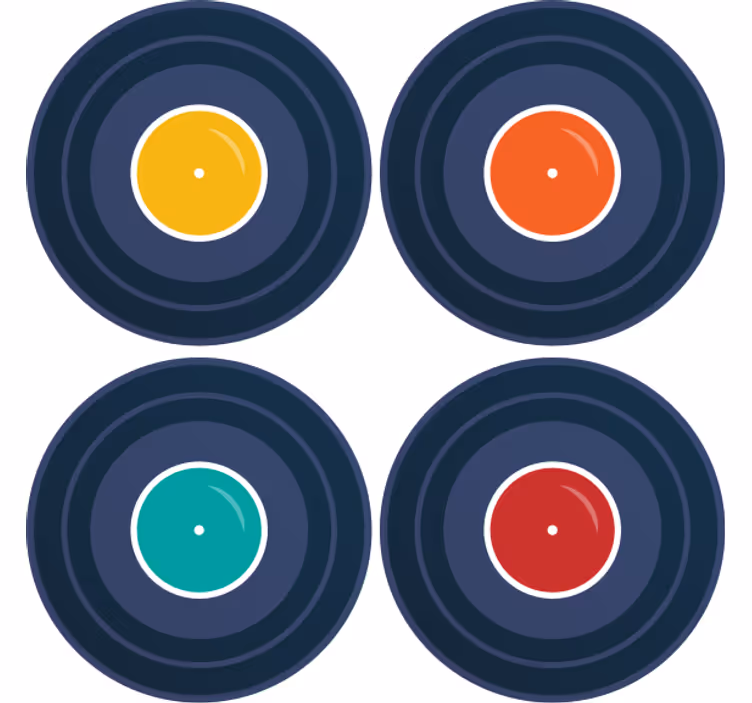 Podstawka pod kubek geek kolorowa inspiracja winylowa - TenStickers
