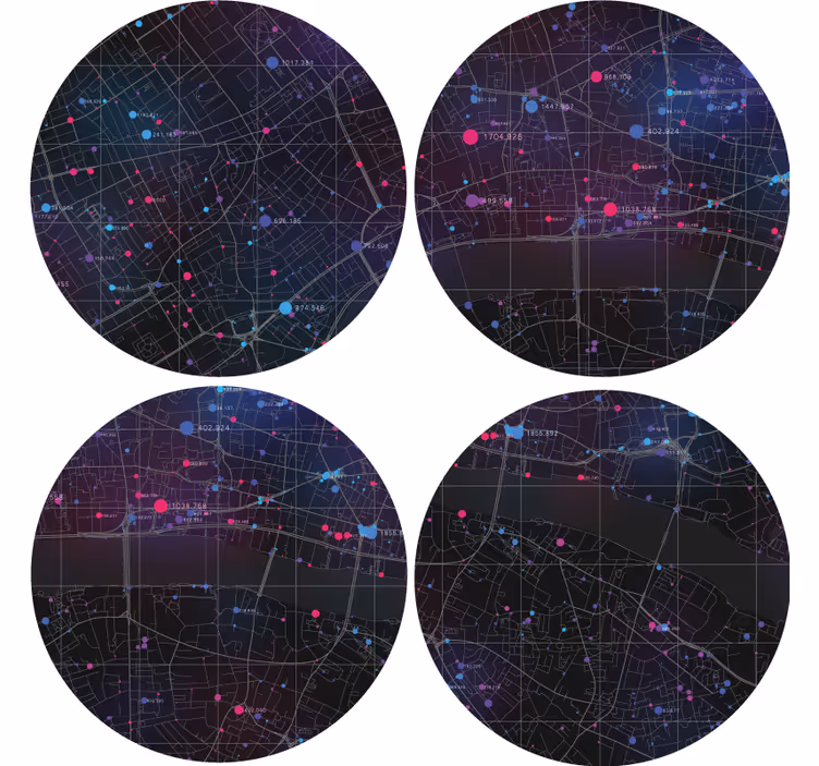 Podkładka pod kubek z wzorami mapa abstrakcyjna - TenStickers