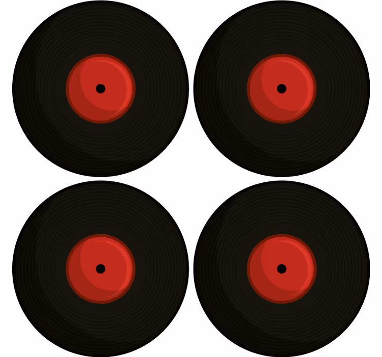 Vintage podstawka pod kubek wzór retro winylowych płyt - TenStickers