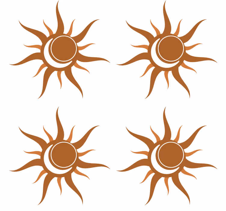 Podkładka pod kubek z wzorami symbol słońca z krzywiznami - TenStickers