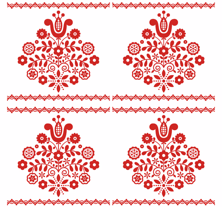 Podkładka pod kubek z wzorami motyw kwiatowy folk - TenStickers