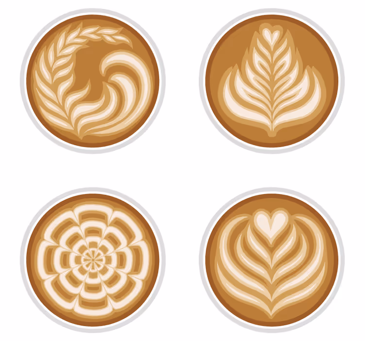 Podstawka pod kubek geek wzory latte art - TenStickers