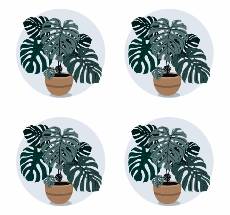 Nowoczesna podkładka pod kubek ilustracja monstery - TenStickers