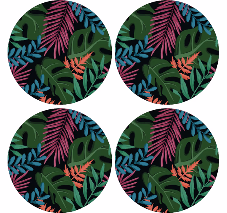 Monstera tropical jungle więcej podstawek - TenStickers