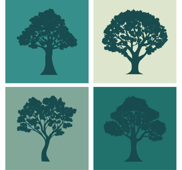 Podkładka pod kubek z wzorami kolekcja silhouette trees - TenStickers