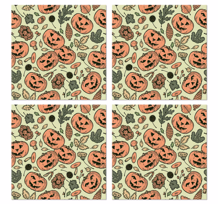 Dynie podkładka pod kubek na Halloween - TenStickers