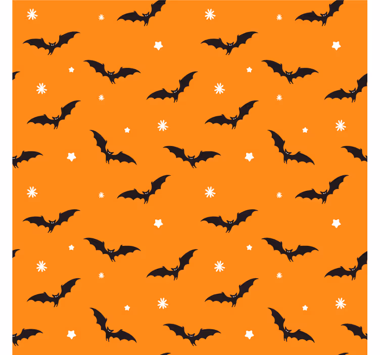 Podkładka pod kubek halloween w pomarańczowe nietoperze - TenStickers