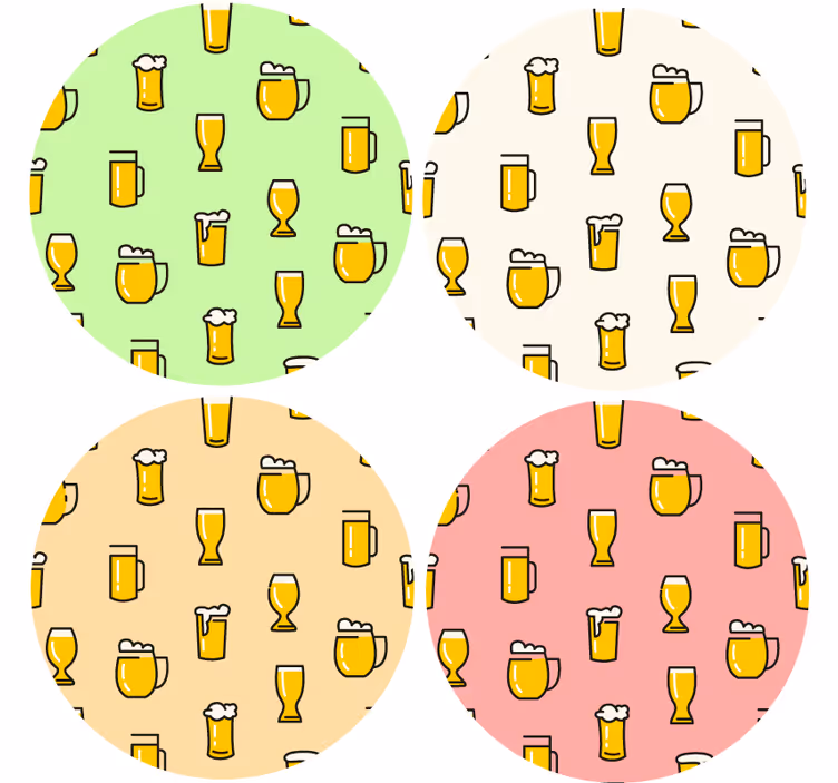 Podkładki pod piwo Wzór piwa - TenStickers