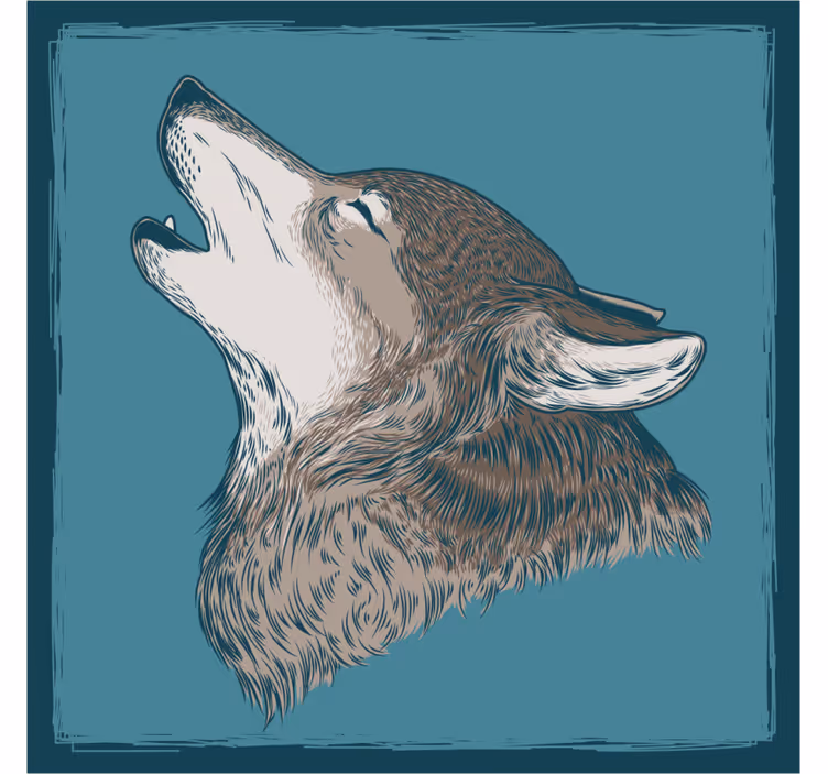 Podstawka pod kubek geek ilustracja wyjącego wilka - TenStickers