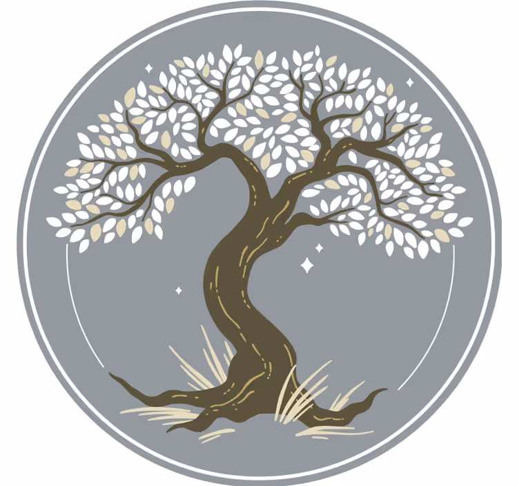 Podkładka pod kubek z wzorami silhouette eleganckiego drzewa - TenStickers